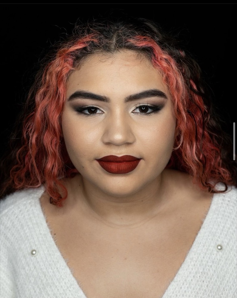Bold red lip glam